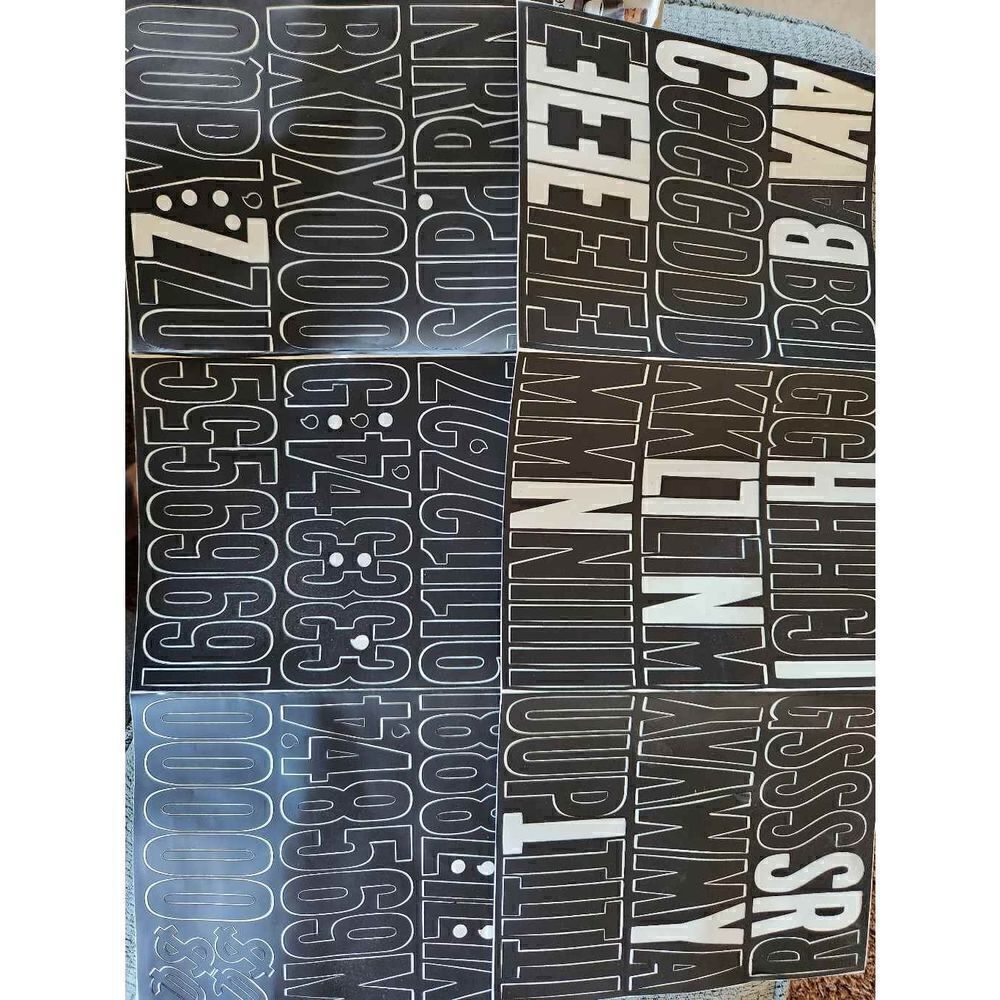 Waterproof Vinyl stick in gothic letters black 3" great for projects Headline